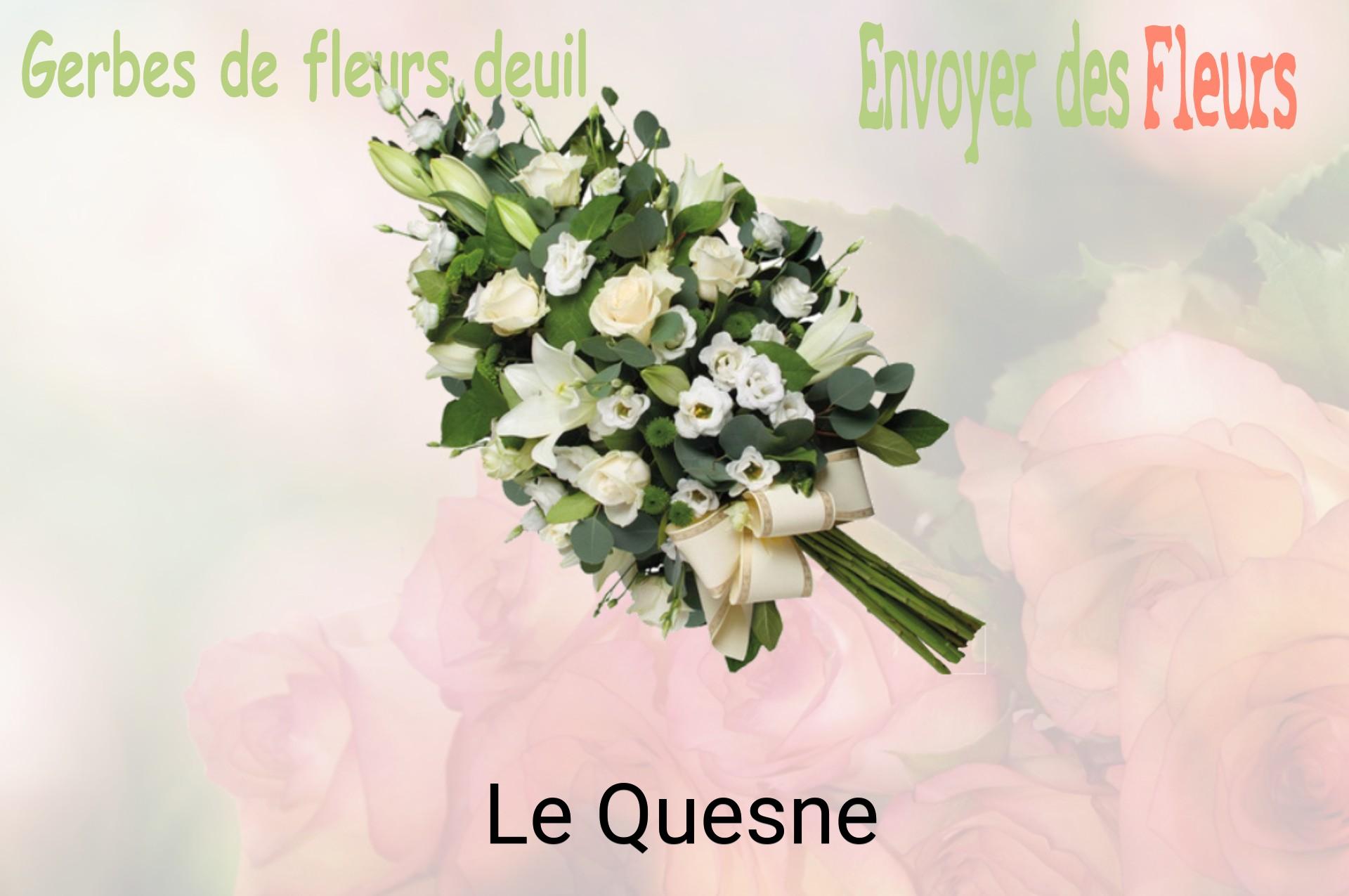 Gerbe de fleurs de deuil livrée à Le Quesne